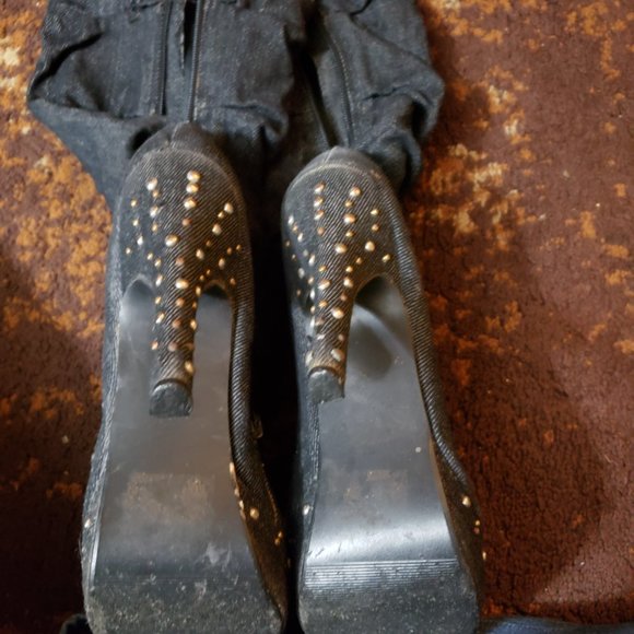 Knee high jean boots - Picture 3 of 4